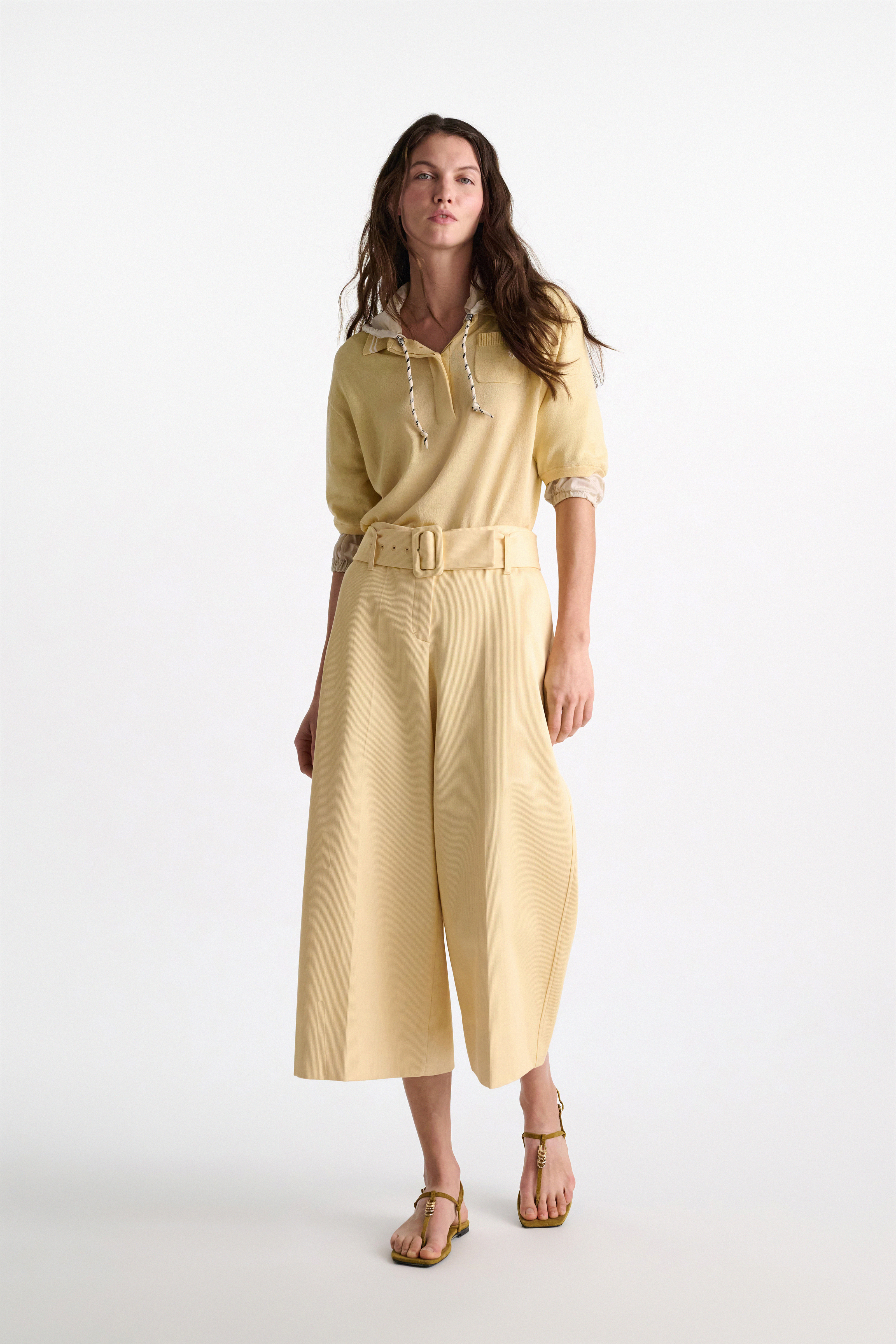 Dorothee Schumacher High-waisted cotton culottes bisquit